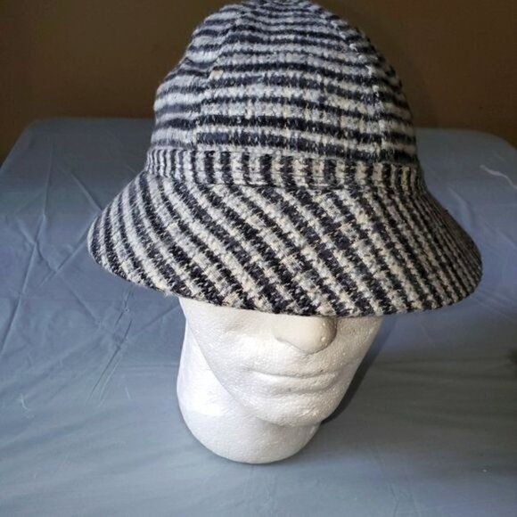 Vintage 1950's Houndstooth Cap Hat with Accent Matching Bow on Back - Picture 1 of 5